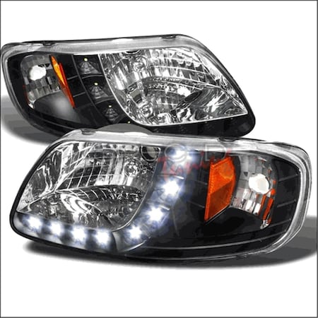Overtime 1 Piece Design LED Headlights for 97 to 03 Ford F150 8 x 16 x 18 in. OV3184342